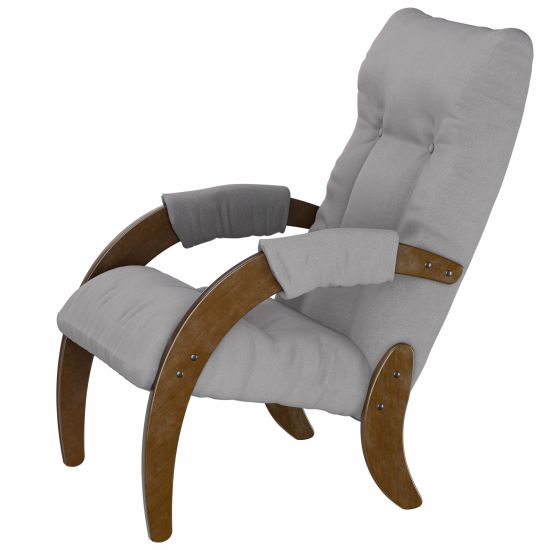 Кресло для отдыха Модель 61 Ткань ультра смок, каркас орех антик
