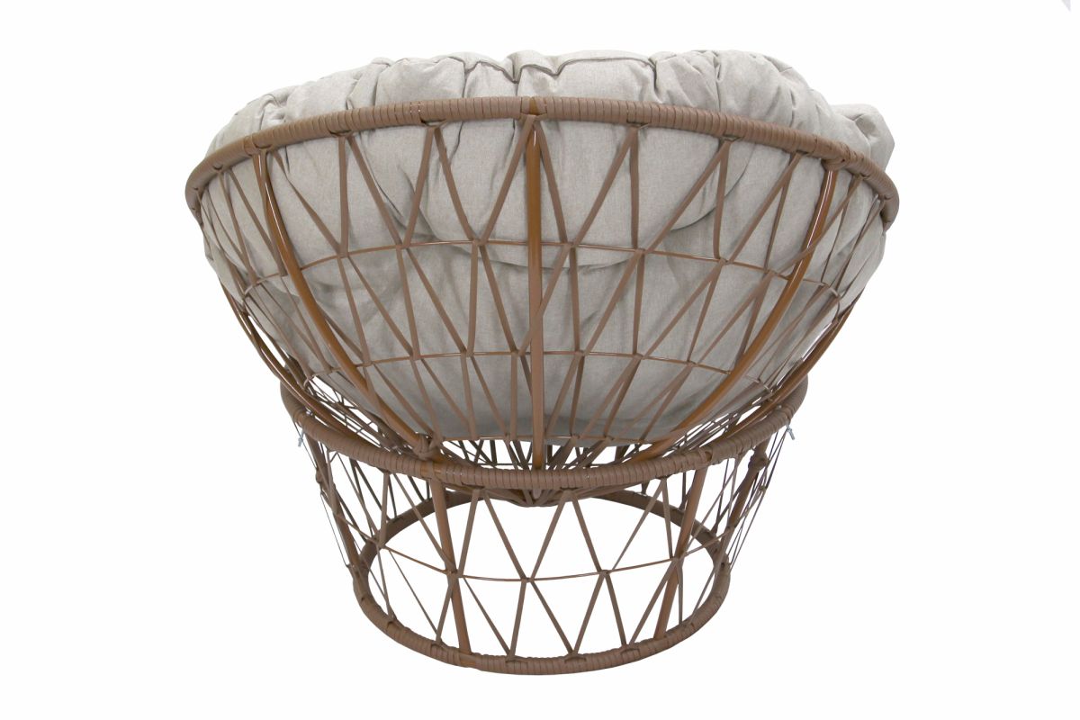 Кресло для отдыха Папасан арт.CN9848-MT ротанг искусственный 1уп. ( бежевый, подушка бежевая) (М)