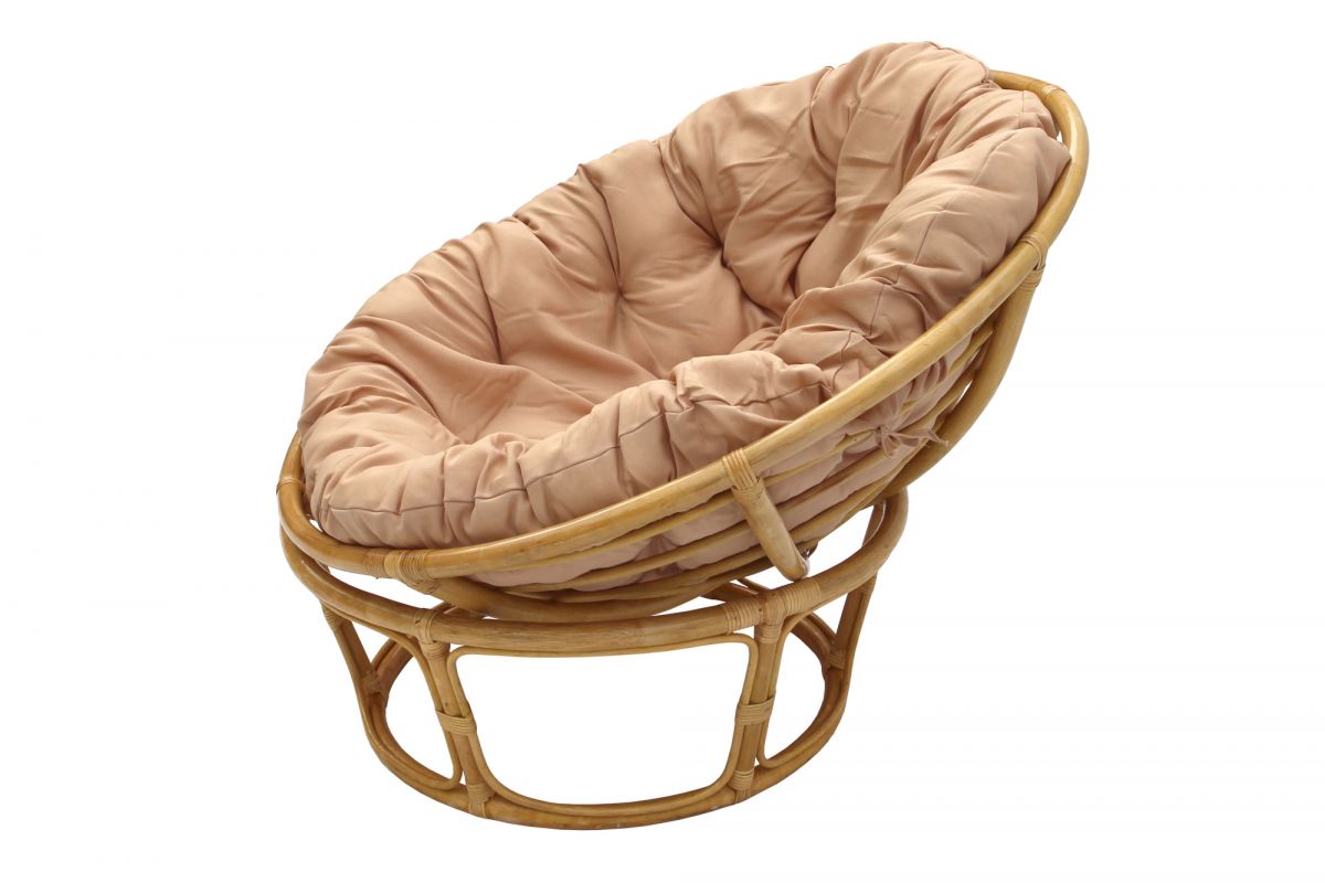Кресло для отдыха Папасан арт.Р110Н Ø110см ротанг натуральный 3 уп(1 уп корзина медовый, 1 уп подста