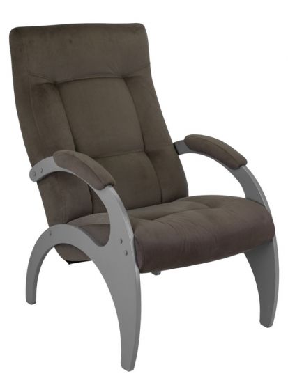Кресло для отдыха Пири, ткань шоколад, каркас серый ясень
