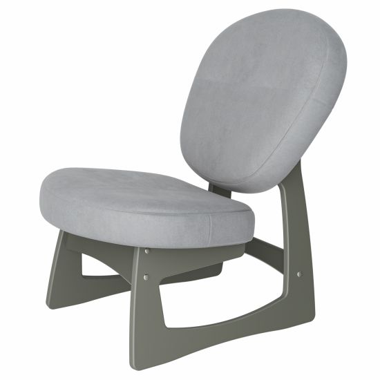 Кресло для отдыха Смарт G Силуэт Ткань ультра смок, каркас серый ясень