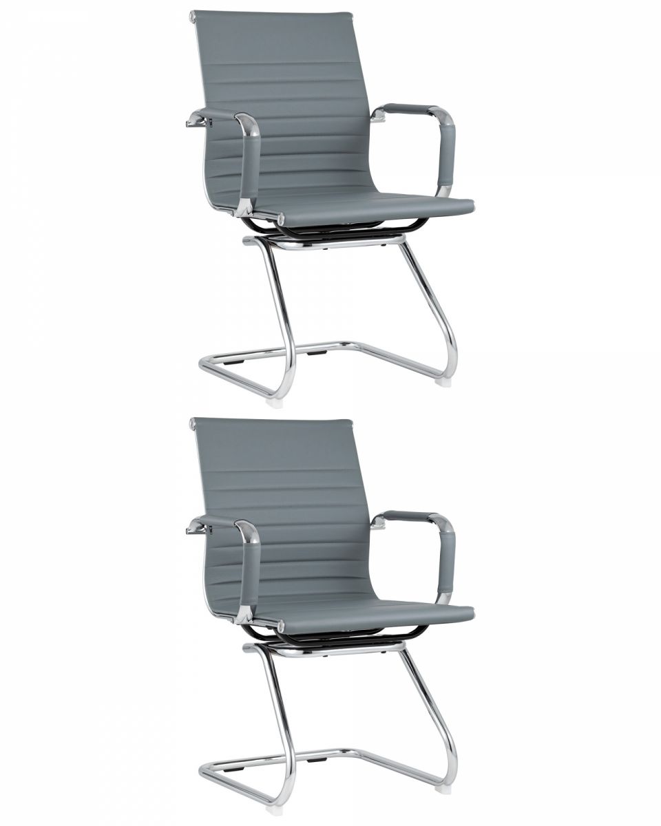 Кресло для посетителей TopChairs Visit серое 2 шт.