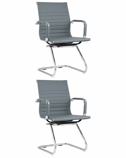 Кресло для посетителей TopChairs Visit серое 2 шт.