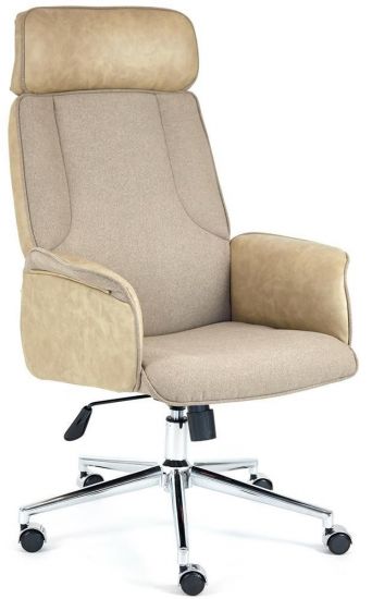 Кресло CHARM экошерсть-кож-зам, коричневый-бежевый, 4203
