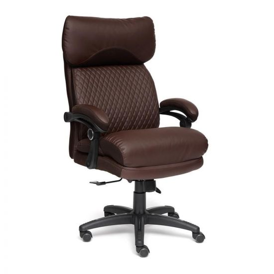 Кресло CHIEF кож-зам-ткань, коричневый-коричневый стеганный, 36-36-36-36 стеганный-24