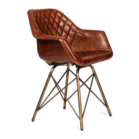 Кресло Secret De Maison EAMES BULL ( mod. M-17668) металл-кожа буйвола, 61х49х80см, античная медь-коричневый