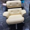 Кресло EAMES LOUNGE CHAIR и оттоманка EAMES LOUNGE CHAIR бежевые - 5