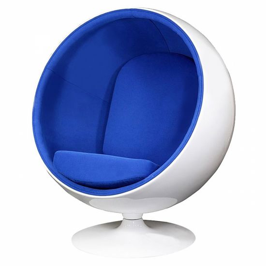 Кресло Eero Ball Chair Синяя Шерсть