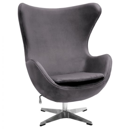 Кресло EGG STYLE CHAIR тёмно-серый, искусственная замша
