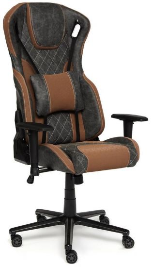 Кресло iMatrix кож-зам, серый-коричневый