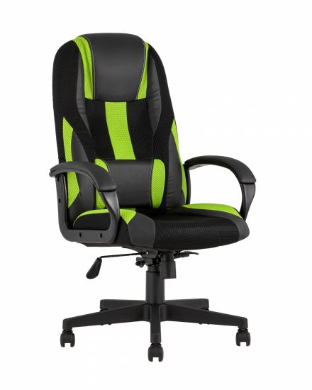 Кресло игровое TopChairs ST-CYBER 9 черный | зеленый