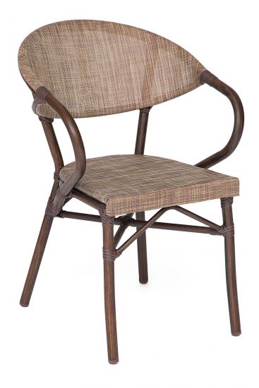 Кресло Milano Junior (mod. AD642003TXT) каркас: алюминий, материал: текстилен, 56х57х84см, D28х1,5мм , коричневый-бежевый