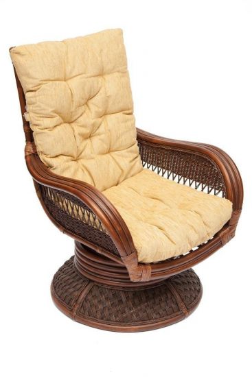 Кресло-качалка "ANDREA Relax Medium" -с подушкой- 74х82х100 см, Pecan Washed (античн. орех), Ткань р