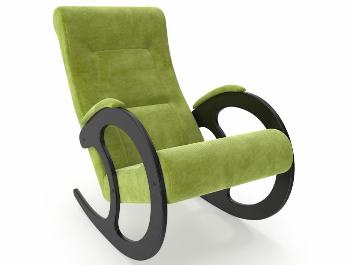 Кресло-качалка Блюз, Модель 3 ткань Верона Эпл Грин, каркас венге