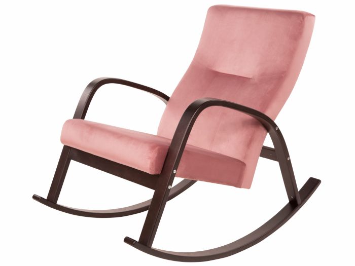 Кресло-качалка Ирса ткань пудровый, каркас венге структура