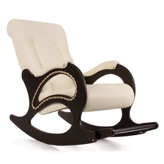 Кресло-качалка Комфорт (мод.44-Манго-002-Венге) белый без глянца