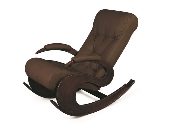Кресло-качалка Лебедь (темный тон - 07 - к-з коричневый)