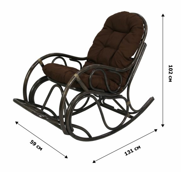 Кресло -качалка Маргонда арт.CV-MK17 (1кор.+мягк.эл.) каркас коричневый, сиденье коричневое)