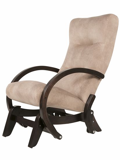Кресло-качалка маятник Мэтисон ткань крем брюле, каркас венге структура