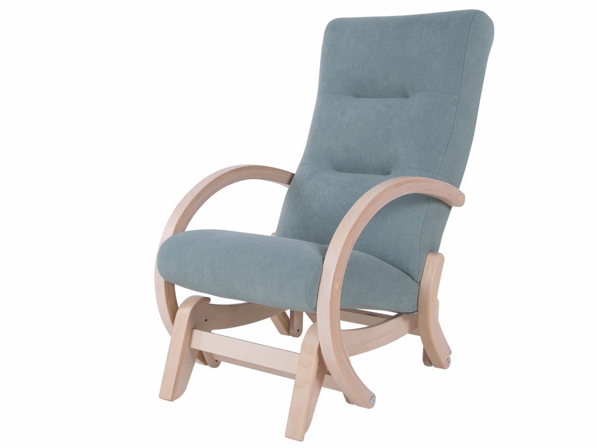 Кресло-качалка маятник Мэтисон ткань минт, каркас береза белая