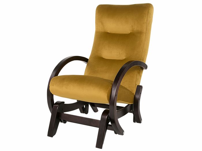 Кресло-качалка маятник Мэтисон ткань охра, каркас венге структура