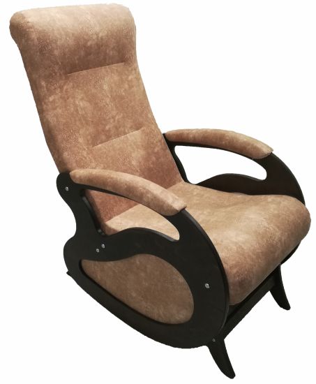 Кресло качалка Маятник-Темный орех-Серо-коричневый ТОРОНТО 01