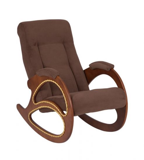 Кресло-качалка мод.4 (Орех-ткань Verona Brown) с лозой