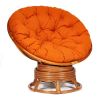 Кресло-качалка PAPASAN-ПАПАСАН w 23-01 B -с подушкой- 115х78х104 см, Cognac (коньяк), ткань Оранжевы - 8