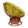 Кресло-качалка PAPASAN-ПАПАСАН w 23-01 B -с подушкой- 115х78х104 см, Pecan (орех), флок Олива, 23 - 12
