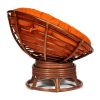 Кресло-качалка PAPASAN-ПАПАСАН w 23-01 B -с подушкой- 115х78х104 см, Pecan (орех), ткань Оранжевый, - 15
