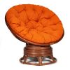 Кресло-качалка PAPASAN-ПАПАСАН w 23-01 B -с подушкой- 115х78х104 см, Pecan (орех), ткань Оранжевый, - 8