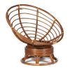 Кресло-качалка PAPASAN-ПАПАСАН w 23-01 B -с подушкой- 115х78х104 см, Pecan (орех), ткань Оранжевый, - 9
