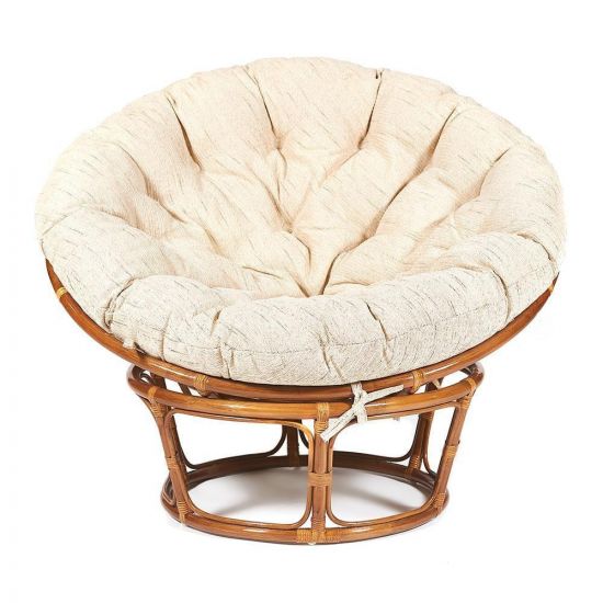 Кресло-качалка PAPASAN-ПАПАСАН w 23-01 B -с подушкой- 115х78х104 см, Pecan (орех), ткань Старт