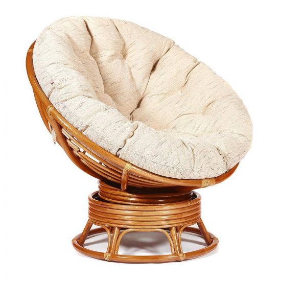 Кресло-качалка "PAPASAN" w 23-01 B - с подушкой - Cognac (коньяк), ткань Старт