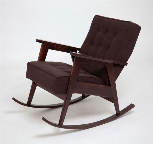 Кресло-качалка РЕТРО (темный тон - RS32 - коричневый)
