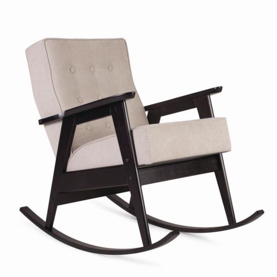 Кресло-качалка РЕТРО (венге - 02 - светло-серый)