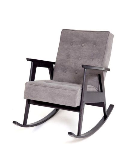 Кресло РЕТРО (венге - RS 15 - темно-серый) Кресло-качалка
