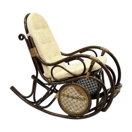 Кресло-качалка с подножкой, 05-10 Б (подушка рогожка)