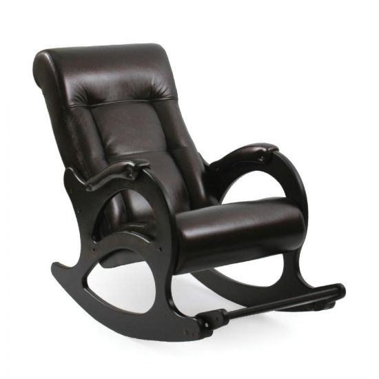 Кресло-качалка с подножкой 44, обивка Oregon perlamytr 120, каркас венге без лозы