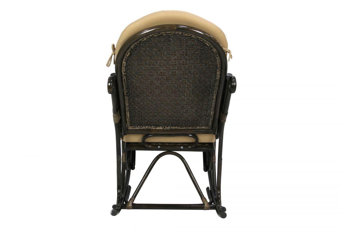 Кресло -качалка Сантьяго арт.CV-SB10 (1кор.+мягк.эл.) каркас коричневый, сиденье бежевое)