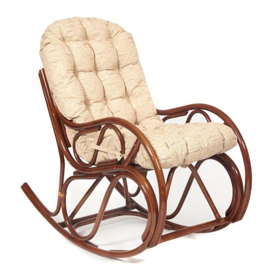 Кресло-качалка VIENNA (разборная) - без подушки - ротанг top quality, 58x133x102 см, Pecan (орех)