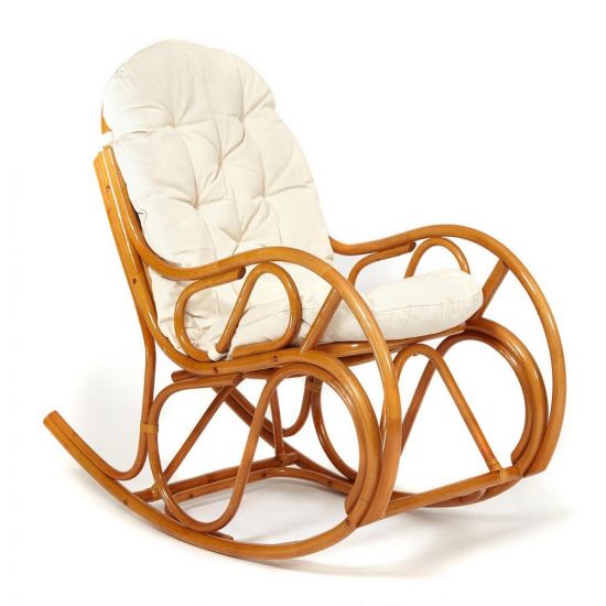 Кресло-качалка VIENNA (разборная) - без подушки - ротанг top quality, 58x133x102 см, Cognac (коньяк)