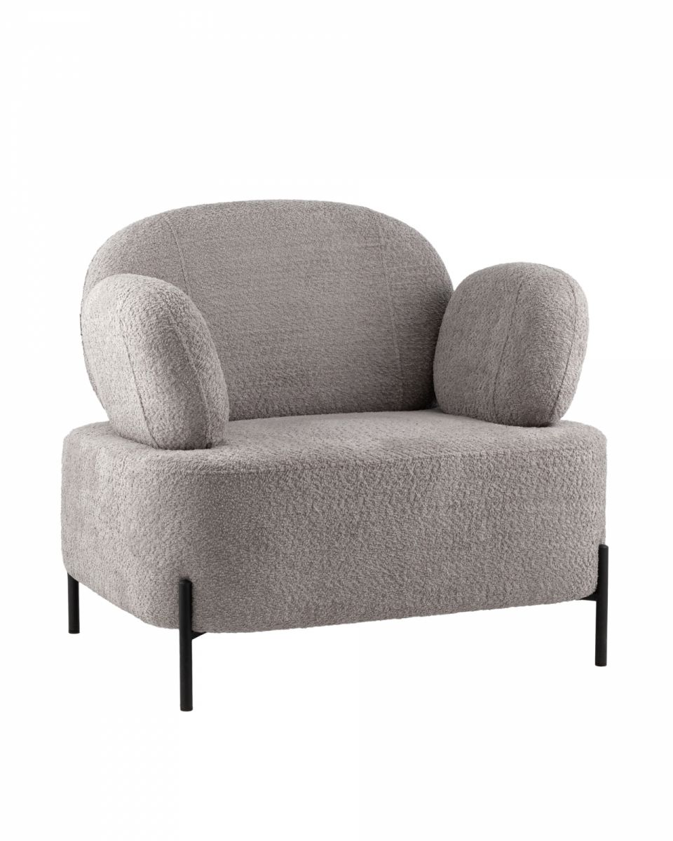 Кресло Кэнди ткань букле светло-серый
