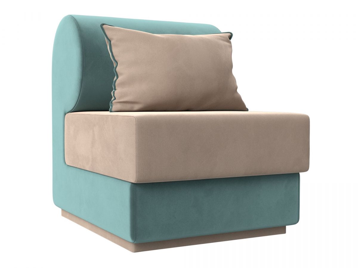 116323 Кресло Кипр | велюр | бежевый, бирюзовый