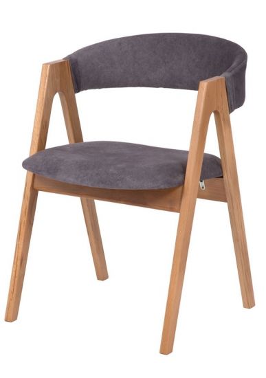 Кресло "Кира 1" | бук | ткань Айсберг грей |