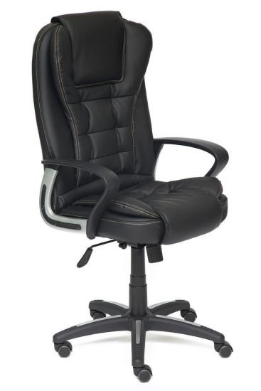 Кресло BARON кож-зам, черный-черный перфорированный, 36-6-36-6-06