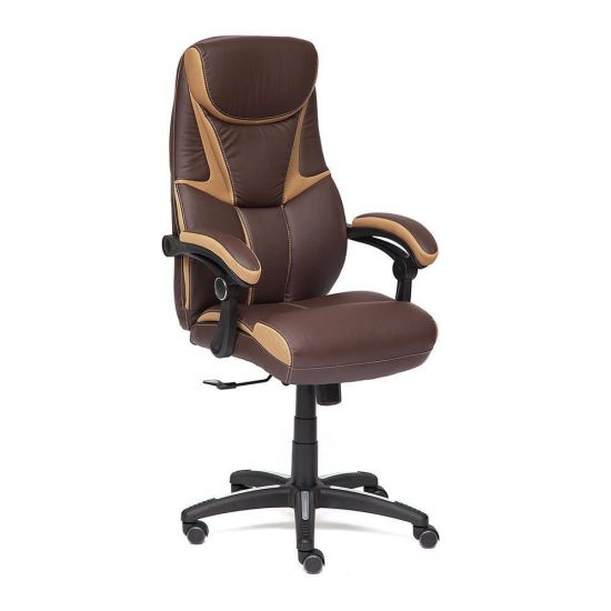 Кресло CAMBRIDGE кож-зам-ткань, коричневый-бронзовый, 36-36-21