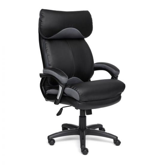 Кресло DUKE Иск. кожа рециклированная-ткань, черный-серый, TW-12