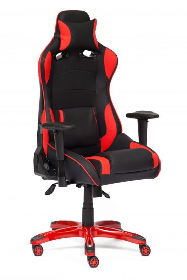 Кресло iForce кож-зам, черный-черный карбон-красный