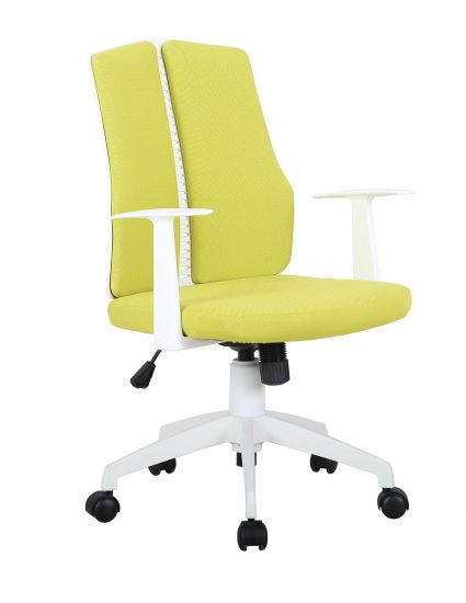 Кресло LITE белый, ткань, зеленый, 102